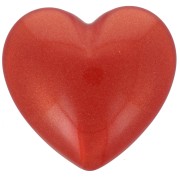 Cabochon heart 25.5x27 mm in opaque resin - Pearlescent red x1
