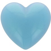 Cabochon heart 25.5x27 mm in opaque resin - Light blue pearl x1