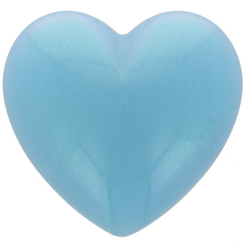 25.5x27mm Opaque resin heart cabochon - Light blue pearl x1