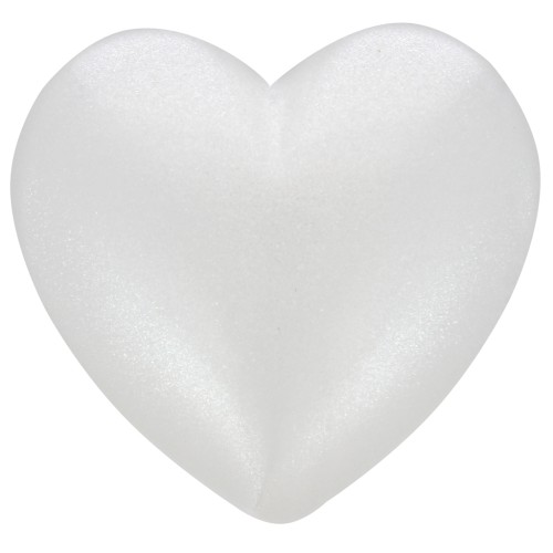 25.5x27mm Translucent resin heart cabochon - Pearlescent white x1