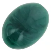 18x13mm Oval resin cabochon - Marbled bottle green x1