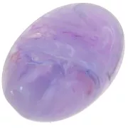 Resin oval cabochon 14x10 mm - Lavender marbled x1