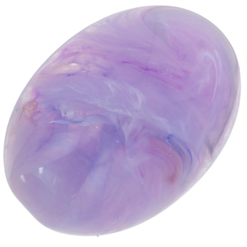 Resin oval cabochon 14x10 mm - Lavender marbled x1
