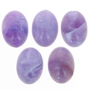 Resin oval cabochon 14x10 mm - Lavender marbled x1
