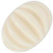 Striped oval cabochon 18x13 mm in opaque resin - Ecru x1