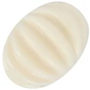 Striped oval cabochon 18x13 mm in opaque resin - Ecru x1
