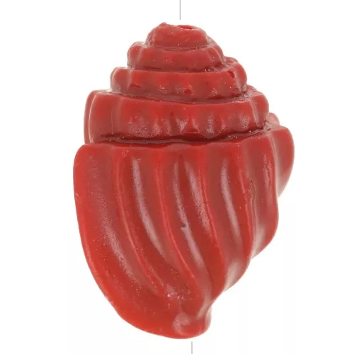 17x12mm Plastic shell bead - Burgundy x1