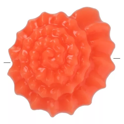 12mm Plastic shell beads - Orange coral x8