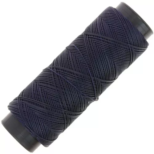 Slam Cord flat waxed polyester thread for micro macramé 0.6 mm - Midnight blue x100m