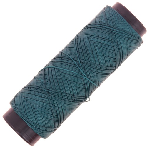 Slam Cord waxed polyester flat yarn for micro macramé 0.6 mm - Duck green x100m