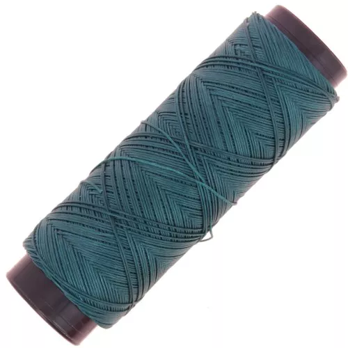 Slam Cord waxed polyester flat yarn for micro macramé 0.6 mm - Duck green x100m