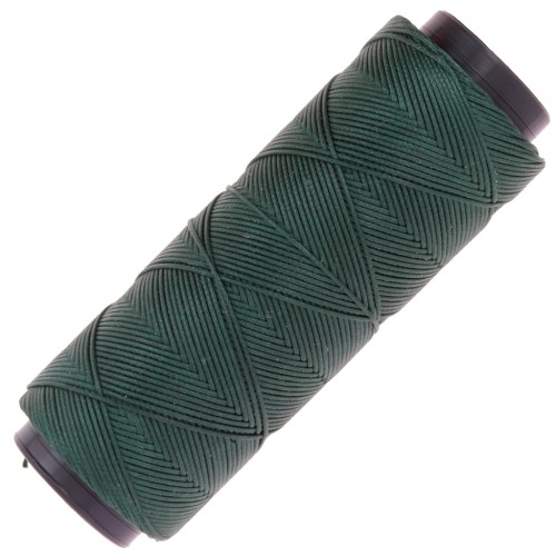 Slam Cord waxed polyester flat yarn for micro macramé 0.6 mm - Dark green x100m