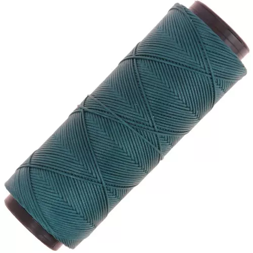 Slam Cord waxed polyester flat yarn for micro macramé 0.8 mm - Duck green x100m