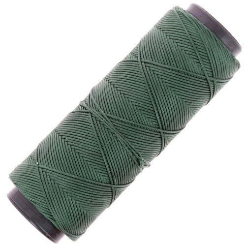 Slam Cord flat waxed polyester thread for micro macramé 0.8 mm - Dark green x100m