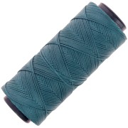 Flat waxed polyester thread - Slam Cord for micro macramé 1 mm - Duck green x100m|raw }}
