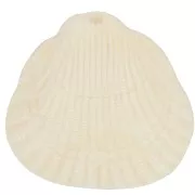 34x36mm Shell resin pendant - Cream marbled x1