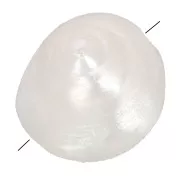 9mm Resin shell bead - Pearlescent white x6