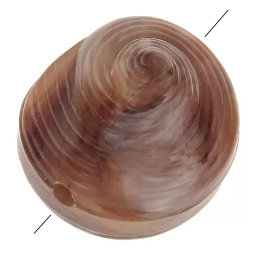 12mm Resin shell bead - Marbled Light brown - Dark brown x5