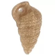 18x11mm Shell pendant in opaque resin - Marbled bronze x1