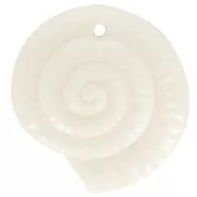 21mm Shell pendant in opaque resin - Ecru x1