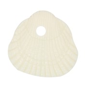 10x10.5mm Sequin shells in opaque resin - Ecru x6|raw }}