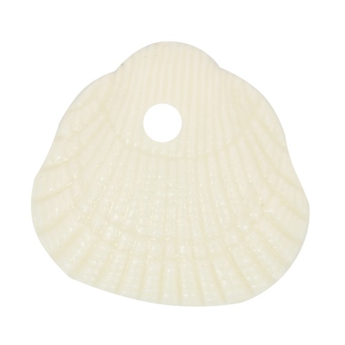 10x10.5mm Sequin shells in opaque resin - Ecru x6