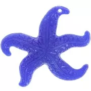 26x30mm resin starfish pendant - Lapis blue x1