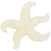 39x46mm Starfish pendant in resin - Ecru x1|raw }}