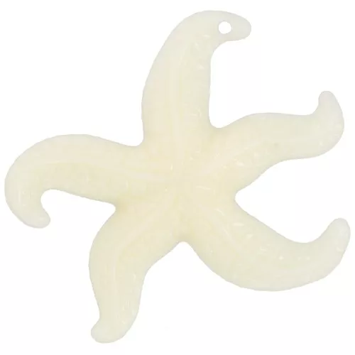 39x46mm Starfish pendant in resin - Ecru x1