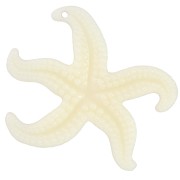 39x46mm Starfish pendant in resin - Ecru x1