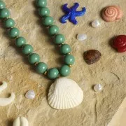 39x46mm Starfish pendant in resin - Ecru x1