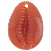22x16mm Cauri resin pendant - Red brown x1