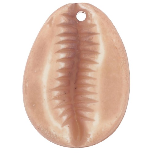 22x16mm Cauri resin pendant - Light brown x1