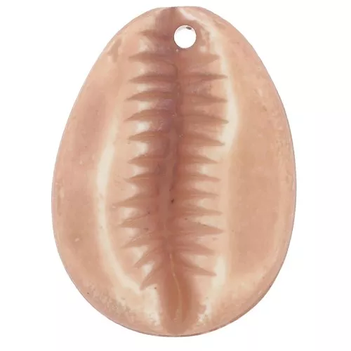 22x16mm Cauri resin pendant - Light brown x1