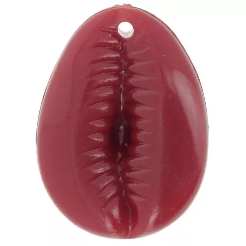 22x16mm Cauri resin pendant - Burgundy x1