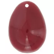 22x16mm Cauri resin pendant - Burgundy x1