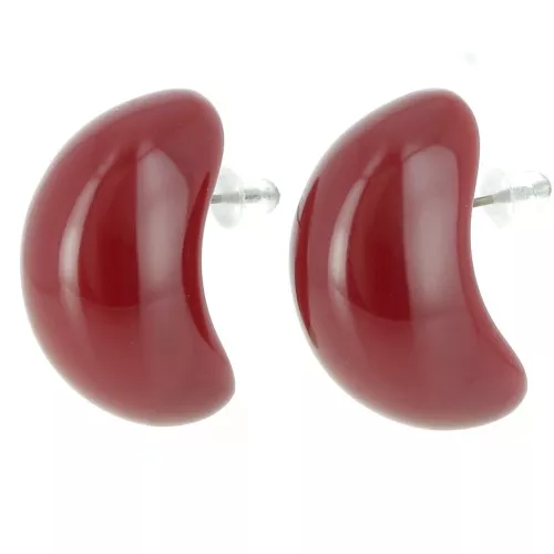 28x16mm opaque resin drop earrings - Burgundy x2