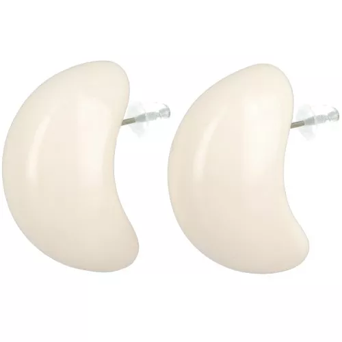 28x16mm opaque resin drop earrings - Ecru x2