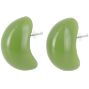 28x16mm opaque resin drop earrings - Avocado green x2