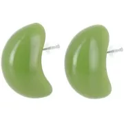 28x16mm opaque resin drop earrings - Avocado green x2
