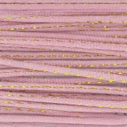 1.8mm Nylon rat tail cord with metallic cord - Rose - Gold x3m