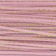 1.8mm Nylon rat tail cord with metallic cord - Rose - Gold x3m
