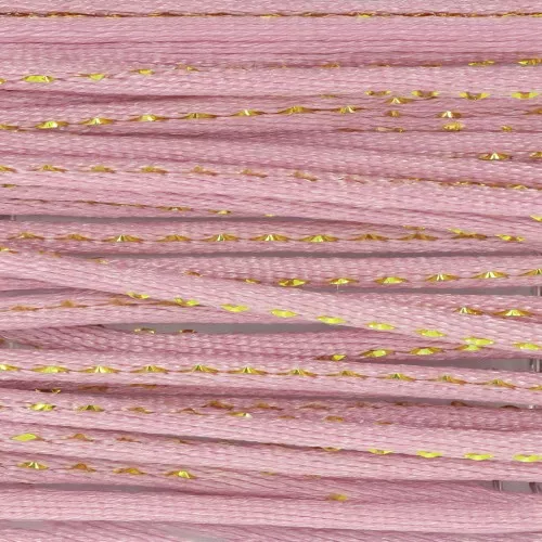 1.8 mm Nylon Rat-Tail Cord with Metallic Thread - Pink - Rose Gold x 2.9 m