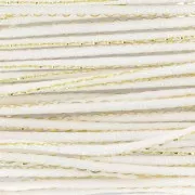1.8 mm Nylon Rat-Tail Cord with Metallic Thread - White - Gold x 2.9 m