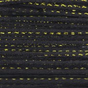 1.8mm Nylon rat tail cord with metallic cord - Black - Gold x3m|raw }}