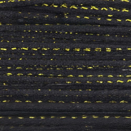 1.8mm Nylon rat tail cord with metallic cord - Black - Gold x3m