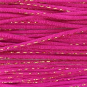 1.8mm Nylon rat tail cord with metallic cord - Fuchsia - Gold x3m|raw }}