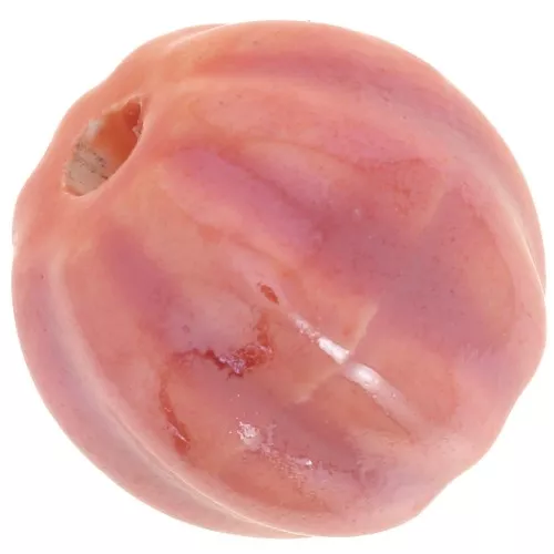 13mm Ceramic pumpkin beads - Iridescent orange x10