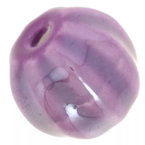 13mm Ceramic pumpkin beads - Iridescent purple x10