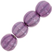 13mm Ceramic pumpkin beads - Iridescent purple x10